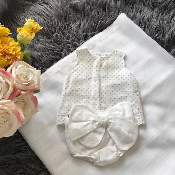 Pili Carrera Baby Girl Linen Blouse and Bloomers Set - Picture 2 of 15